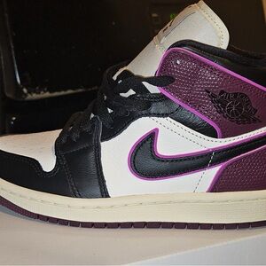 Air Jordan Black and Purple Sneakers